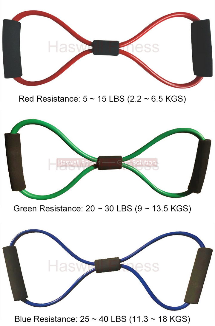 Haswell-Fitness-TLG-1102-Latex-Figure-8-Band-Resistance-tube-three-colors