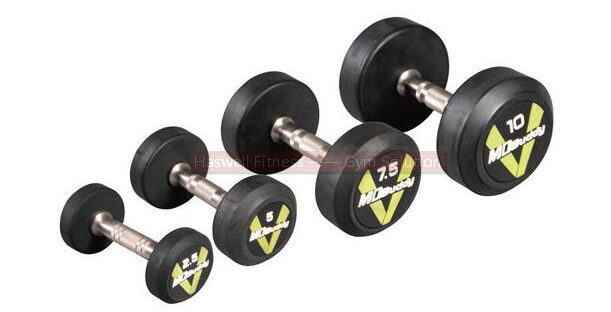 haswell fitness d1101 rubber coated round head dumbbell 1