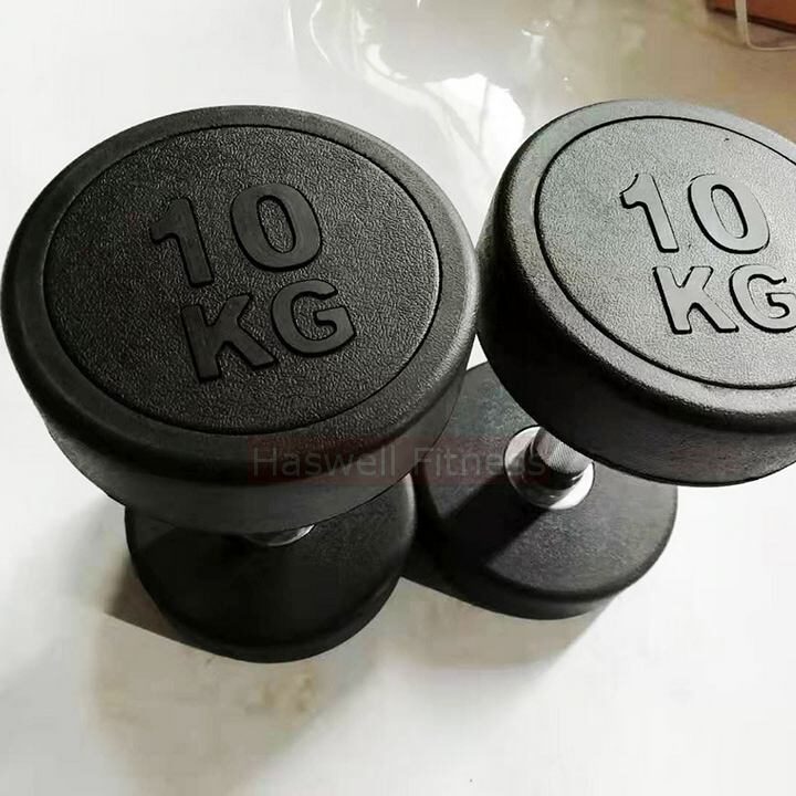 d1101l rubber coated round head dumbbell (2.5 ~ 50kgs +2.5 kgs)