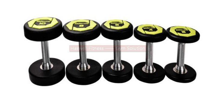 haswell fitness d1204 solid head pu urethane dumbbell 5