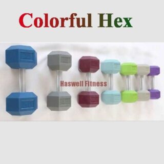 1655075703 d1103c kgs colorful hex rubber coated dumbbell 01a