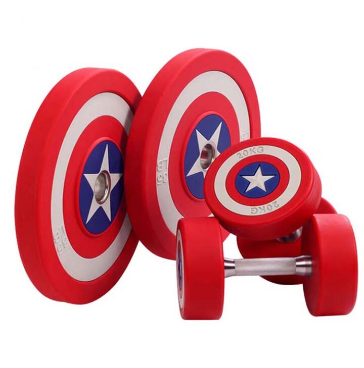 1655075749 d1205 captain america pu coated nontoxic dumbbell 06a