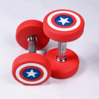 d1205 captain america pu coated nontoxic dumbbell 04a
