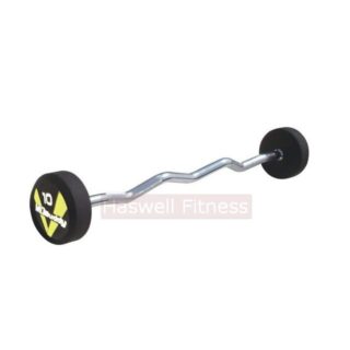 haswell fitness b1102 ez curl rubber coated round barbell 1