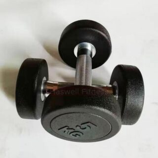 haswell fitness d1101l rubber coated round head dumbbell 1