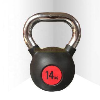 haswell fitness k1104b black rubber coated kettlebell 1